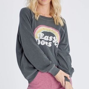 NWT -‎ Wildfox Women's Easy Does It Statement Sweatshirt Charcoal Gray